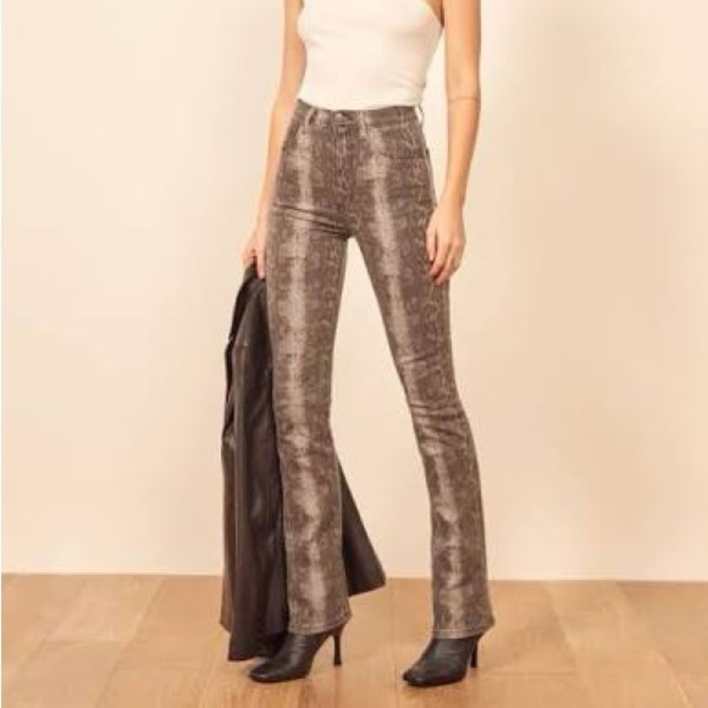 Reformation Gray Boot Cut Pants